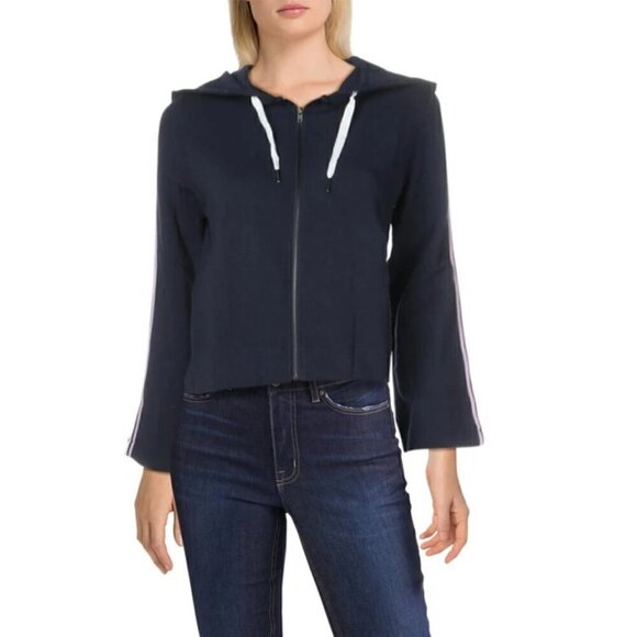 NWT Splendid Bell Sleeve Cotton Blend  Zip-Front Hoodie - Picture 3 of 7